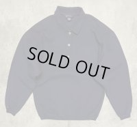 90'S LANDS' END 三角タグ 襟付き スウェットシャツ ネイビー USA製 (VINTAGE)