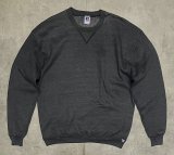 90'S RUSSELL ATHLETIC 前Vガゼット付き クルーネック スウェットシャツチャコール USA製 (VINTAGE)