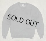 90'S RUSSELL ATHLETIC 前Vガゼット付き クルーネック スウェットシャツチャコール USA製 (VINTAGE)