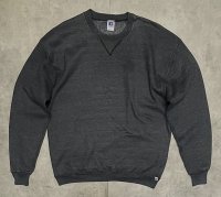 90'S RUSSELL ATHLETIC 前Vガゼット付き クルーネック スウェットシャツチャコール USA製 (VINTAGE)