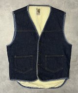 70'S CARHARTT プリントタグ 裏地ボア デニムベスト インディゴ USA製 (VINTAGE)