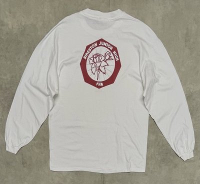 画像4: 90'S SIKESTON JUNIOR HIGH 両面プリント 長袖 Tシャツ ホワイト (VINTAGE)