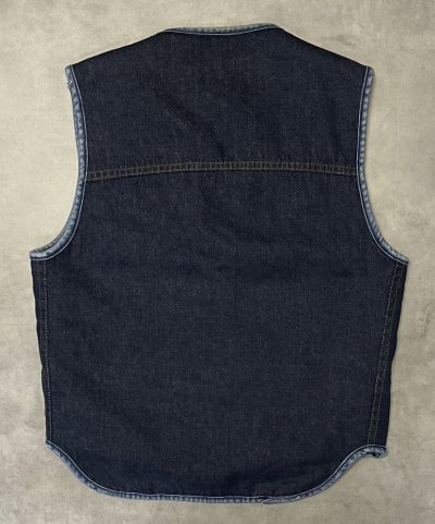 画像4: 70'S CARHARTT プリントタグ 裏地ボア デニムベスト インディゴ USA製 (VINTAGE)