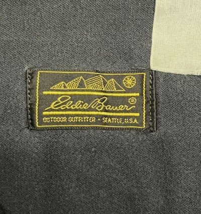 画像2: 90'S EDDIE BAUER 黒タグ シャモアクロス BDシャツ ダークネイビー (VINTAGE)