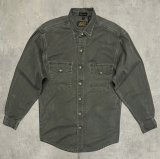 90'S EDDIE BAUER "ELKHORN TWILL" 黒タグ ワークシャツ カーキ USA製 (VINTAGE)