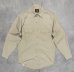 画像1: 90'S EDDIE BAUER 黒タグ ポプリンシャツ ベージュ USA製 (VINTAGE) (1)