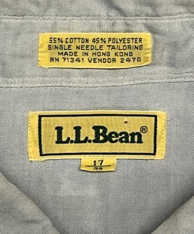 画像2: 90'S LL Bean ピンオックス BDシャツ ブルー (VINTAGE)