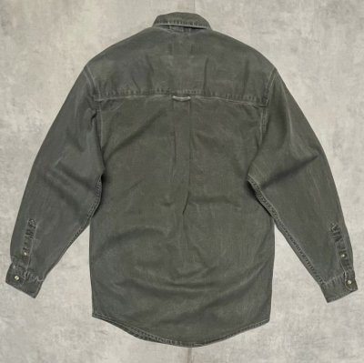 画像3: 90'S EDDIE BAUER "ELKHORN TWILL" 黒タグ ワークシャツ カーキ USA製 (VINTAGE)
