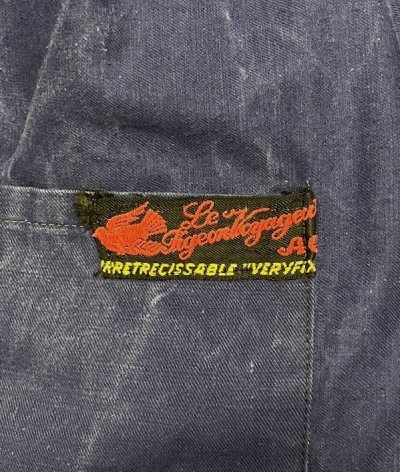 画像2: 60'S LE PIGEON VOYAGEUR フレンチワーク ワークジャケット カバーオール ブルー フランス製 (VINTAGE)