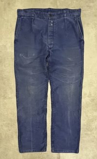 60'S BOTTON LE CABLE フレンチワーク モールスキン ワークパンツ ブルー フランス製 (VINTAGE)