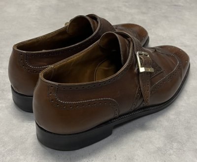 画像4: 80'S J.M.WESTON 1733 旧ロゴ レザー シングルモンクストラップシューズ ブラウン フランス製 (VINTAGE)
