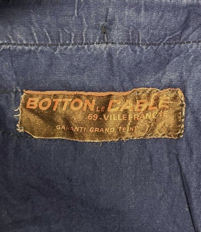 画像2: 60'S BOTTON LE CABLE フレンチワーク モールスキン ワークパンツ ブルー フランス製 (VINTAGE)