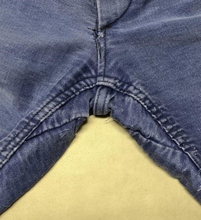 画像3: 60'S BOTTON LE CABLE フレンチワーク モールスキン ワークパンツ ブルー フランス製 (VINTAGE)