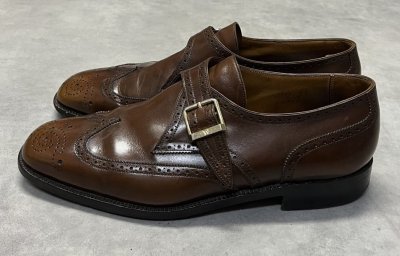 画像2: 80'S J.M.WESTON 1733 旧ロゴ レザー シングルモンクストラップシューズ ブラウン フランス製 (VINTAGE)