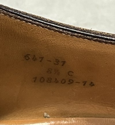 画像3: 90'S J.M.WESTON 641 "GOLF" 旧ロゴ レザー Uチップシューズ ブラウン フランス製 (VINTAGE)