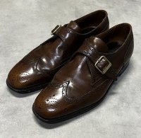 80'S J.M.WESTON 1733 旧ロゴ レザー シングルモンクストラップシューズ ブラウン フランス製 (VINTAGE)