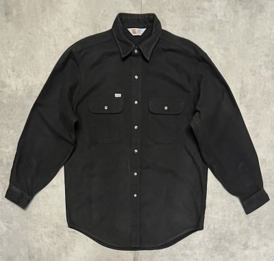 画像1: 80'S CARHARTT 三角タグ シャモアクロス ワークシャツ ブラック (VINTAGE)