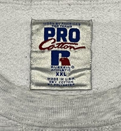 画像2: 90'S RUSSELL ATHLETIC "PRO COTTON" ヘビーウエイト 前Vガゼット付き スウェットシャツ ヘザーグレー USA製 (VINTAGE)