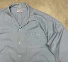 他の写真2: 60'S PILGRIM コットン100% オープンカラーシャツ ライトブルー (VINTAGE)
