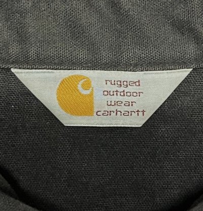 画像2: 80'S CARHARTT 三角タグ シャモアクロス ワークシャツ ブラック (VINTAGE)