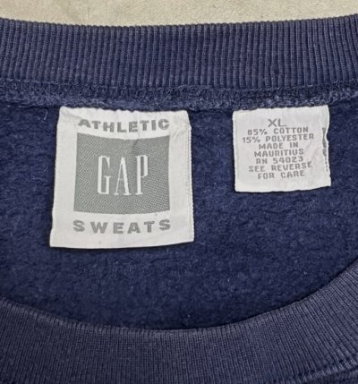 画像2: 90'S GAP 旧タグ ヘビーウエイト 前Vガゼット付き スウェットシャツ ネイビー (VINTAGE)