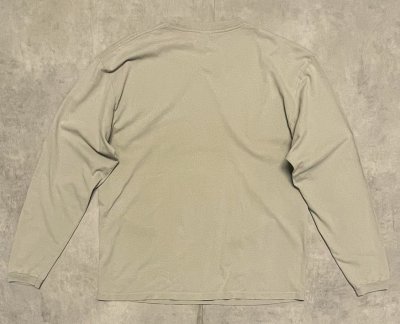 画像4: 90'S PATAGONIA "BENEFICIAL T'S" ロゴ刺繍 長袖 Tシャツ ベージュ メキシコ製 (VINTAGE)