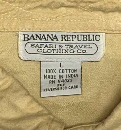 画像2: 80'S BANANA REPUBLIC 旧タグ シャモアクロス ワークシャツ ライトイエロー (VINTAGE)