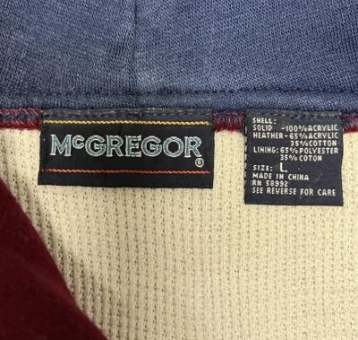 画像2: 90'S McGREGOR 裏地サーマル ハーフジップ ダブルフェイス スウェットパーカー ワインレッド (VINTAGE)