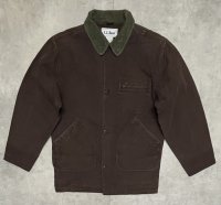 90'S LL Bean 襟コーデュロイ ダック カバーオール ダークブラウン (VINTAGE)