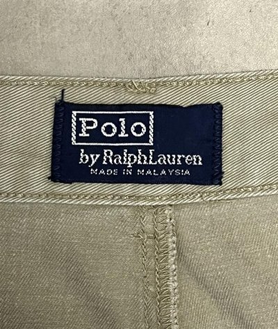 画像2: 90'S RALPH LAUREN "ボックスロゴ" ツープリーツ チノパンツ ベージュ (VINTAGE)