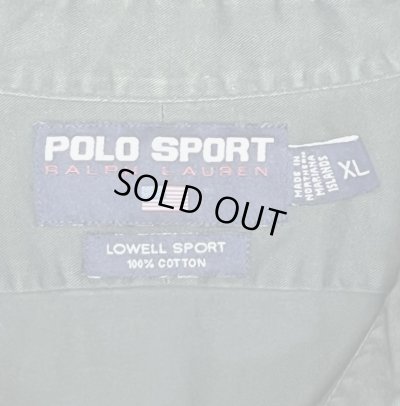 画像2: 90'S RALPH LAUREN POLO SPORT "LOWELL SPORT" ツイル レギュラーカラーシャツ ダークグリーン (VINTAGE)