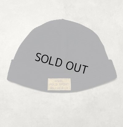 画像1: 90'S RALPH LAUREN POLO SPORT ミリタリー ワッチキャップ ダークネイビー (DEADSTOCK) 