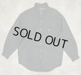 90'S RALPH LAUREN POLO SPORT "LOWELL SPORT" ツイル レギュラーカラーシャツ ダークグリーン (VINTAGE)