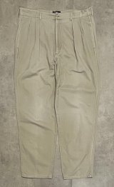 90'S RALPH LAUREN "ボックスロゴ" ツープリーツ チノパンツ ベージュ (VINTAGE)