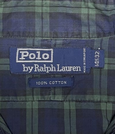 画像2: 90'S RALPH LAUREN ロゴ無し タブカラー ポプリンシャツ チェック柄 (VINTAGE)