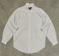 90'S RALPH LAUREN "BLAKE" ロゴ同色 オックスフォード BDシャツ オールホワイト (VINTAGE)