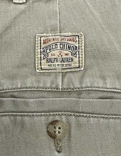 画像4: 90'S RALPH LAUREN "ボックスロゴ" ツープリーツ チノパンツ ベージュ (VINTAGE)