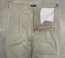 他の写真1: 90'S RALPH LAUREN "ボックスロゴ" ツープリーツ チノパンツ ベージュ (VINTAGE)