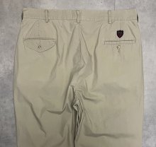 他の写真3: 90'S RALPH LAUREN "クレストロゴ" ツープリーツ ポプリンパンツ ベージュ TALONジップ USA製 (VINTAGE)