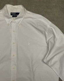 他の写真2: 90'S RALPH LAUREN "BLAKE" ロゴ同色 オックスフォード BDシャツ オールホワイト (VINTAGE)