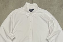 他の写真1: 90'S RALPH LAUREN "BLAKE" ロゴ同色 オックスフォード BDシャツ オールホワイト (VINTAGE)