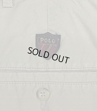 画像5: 90'S RALPH LAUREN "クレストロゴ" ツープリーツ ポプリンパンツ ベージュ TALONジップ USA製 (VINTAGE)