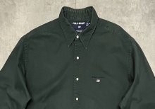 他の写真1: 90'S RALPH LAUREN POLO SPORT "LOWELL SPORT" ツイル レギュラーカラーシャツ ダークグリーン (VINTAGE)