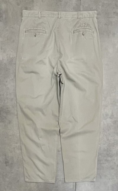 画像3: 90'S RALPH LAUREN "ボックスロゴ" ツープリーツ チノパンツ ベージュ (VINTAGE)