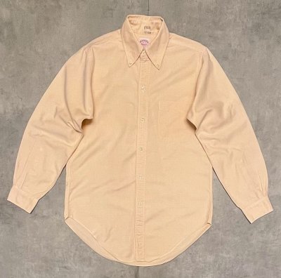 画像1: 70'S BROOKS BROTHERS "MAKERS" 6ボタン オックスフォード BDシャツ ライトオレンジ USA製 (VINTAGE)