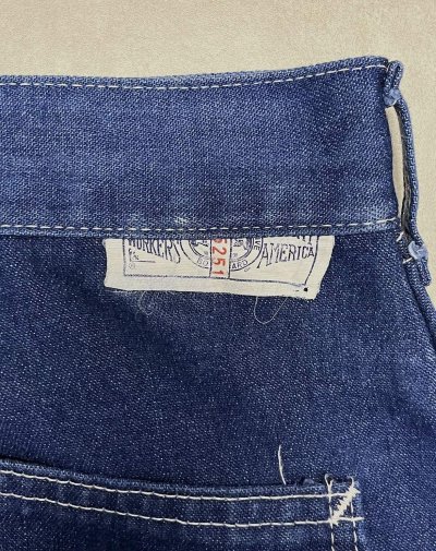 画像6: 80'S SEARS トップスナップボタン ペインターパンツ インディゴ USA製 (VINTAGE)