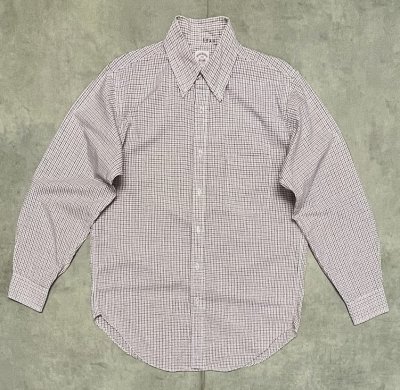 画像1: 80'S BROOKS BROTHERS ポプリン BDシャツ タッターソールチェック USA製 (VINTAGE)
