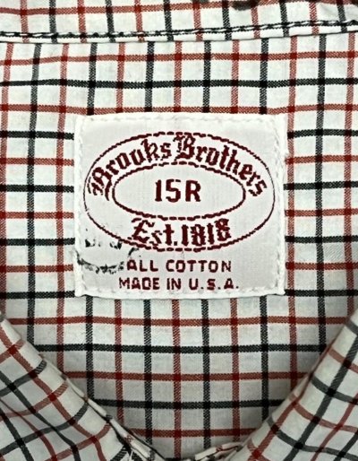 画像2: 80'S BROOKS BROTHERS ポプリン BDシャツ タッターソールチェック USA製 (VINTAGE)