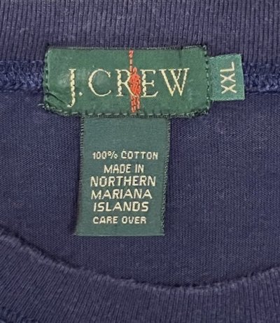 画像2: 90'S J.CREW 旧タグ ポケット付き 半袖 Tシャツ ネイビー (VINTAGE)