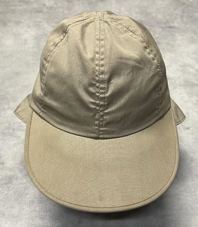 画像2: 80'S LL Bean ネックガード付き コットン ロングビルキャップ タン USA製 (VINTAGE)